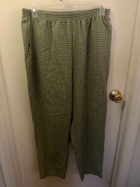 Bobbie Brooks Green Plaid Pants W 16